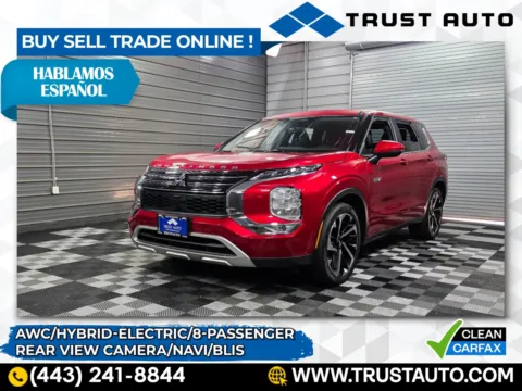 Red 2023 Mitsubishi Outlander PHEV SE AWC 8-Passenger Hybrid-Electric SUV for sale in Sykesville, MD
