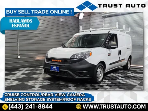 White 2021 Ram ProMaster City Cargo Tradesman Minivan/Van w/Shelving Storage System for sale in Sykesville, MD