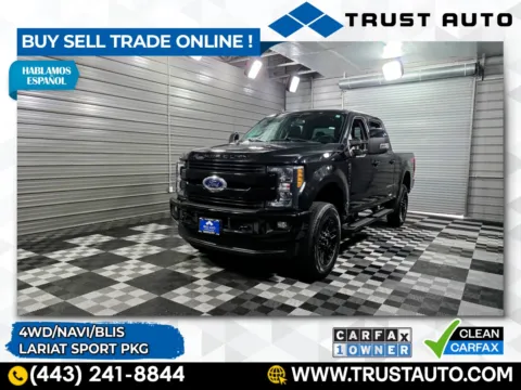Black 2019 Ford Super Duty F-250 LARIAT 4WD Crew Cab 6.2L EFI V8 Pickup Truck w/Sport Pkg for sale in Sykesville, MD