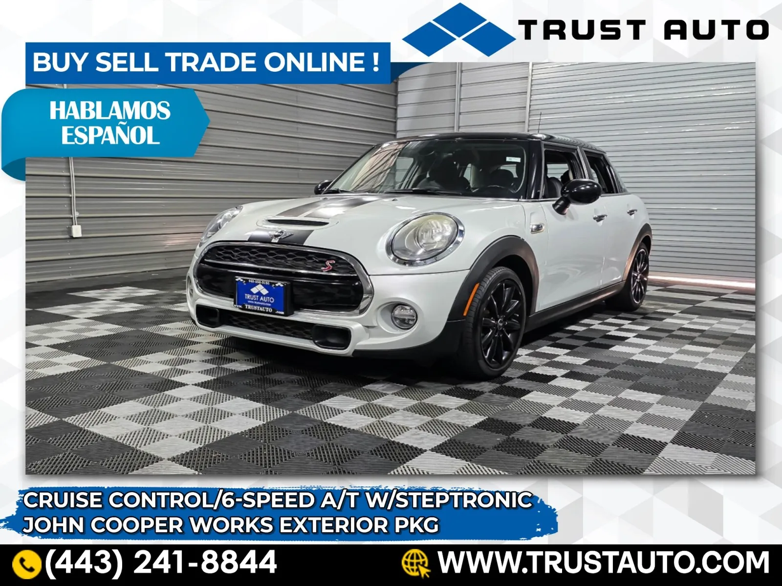 White 2016 MINI Hardtop 4 Door Cooper S Hatchback w/John Works Exterior Pkg for sale in Sykesville, MD