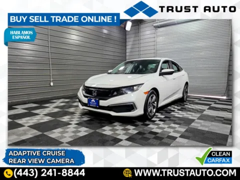 White 2019 Honda Civic LX 4-Door Sedan for sale in Sykesville, MD