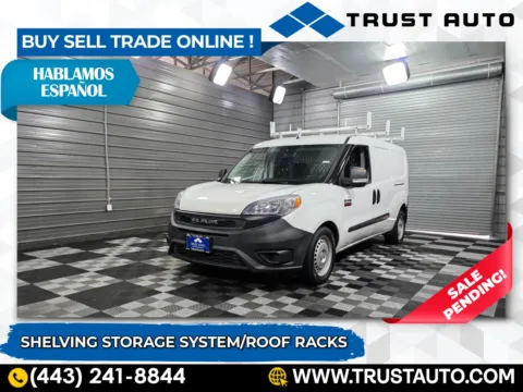 White 2020 Ram ProMaster City Cargo Tradesman Minivan/Van w/Roof Racks for sale in Sykesville, MD