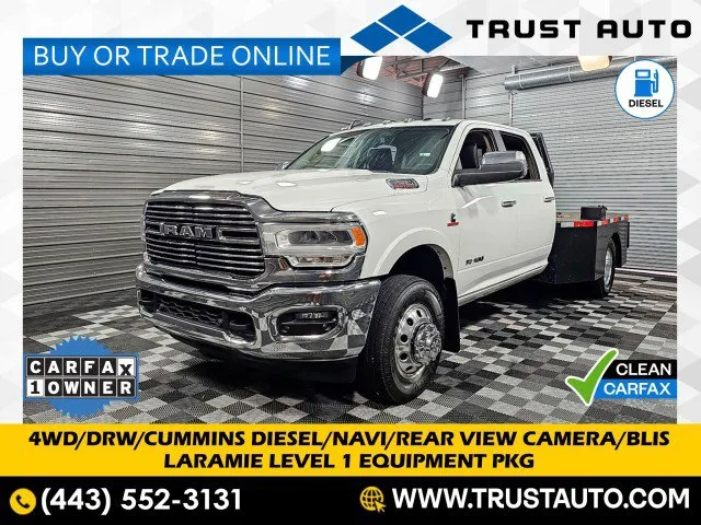 Used 2019 Ram 3500 Chassis Flatbed Laramie 4WD DRW Crew Cab Dually