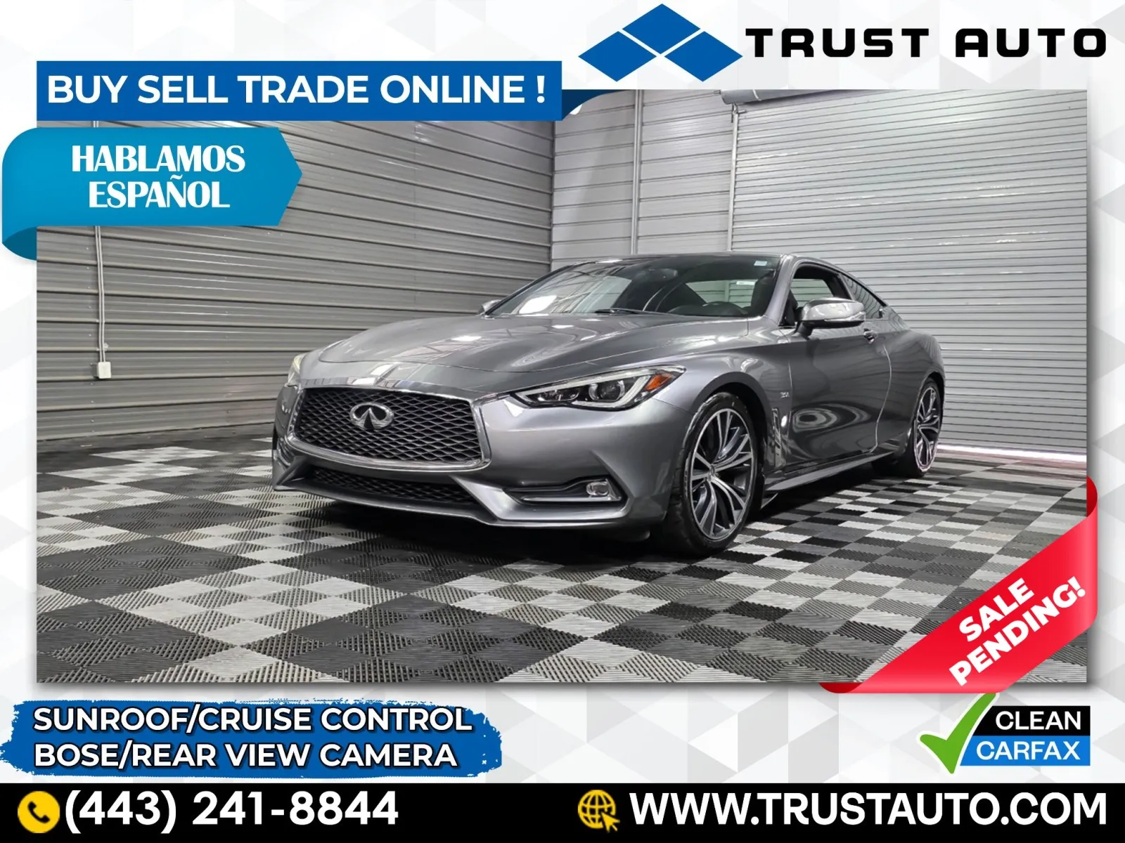 2018 INFINITI Q60 3.0t LUXE 2-Door Coupe for sale in Sykesville, MD