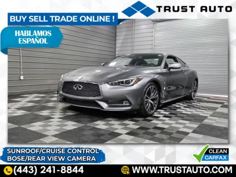 Silver 2018 INFINITI Q60 3.0t LUXE 2-Door Coupe for sale in Sykesville, MD