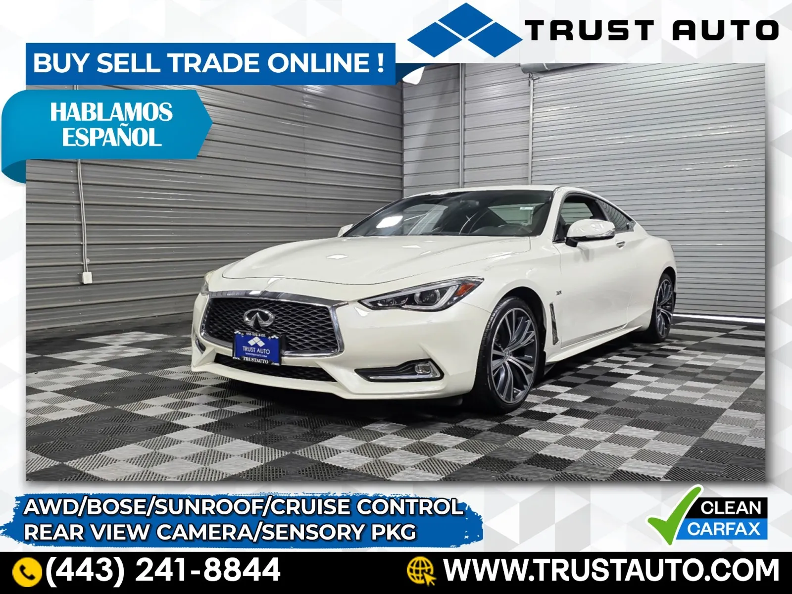 2018 INFINITI Q60 3.0t LUXE AWD 2-Door Coupe w/Sensory Pkg