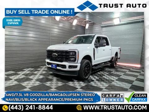 White 2023 Ford Super Duty F-250 XLT 4WD Crew Cab 7.3L V8 Godzilla Pickup Truck w/Premium/Black Appearance Pkgs for sale in Sykesville, MD
