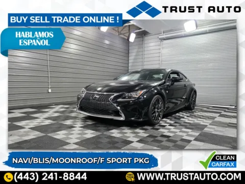 Black 2017 Lexus RC 350 Coupe w/F Sport Pkg for sale in Sykesville, MD