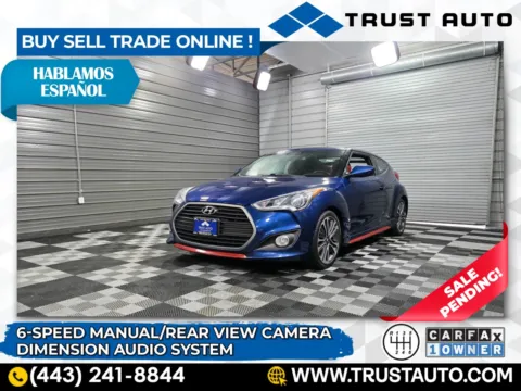 Blue 2016 Hyundai Veloster Turbo R-Spec 6-Speed Manual Hatchback for sale in Sykesville, MD