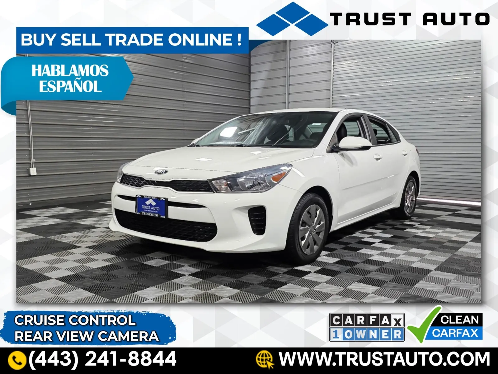 White 2019 Kia Rio S 4-Door Sedan for sale in Sykesville, MD