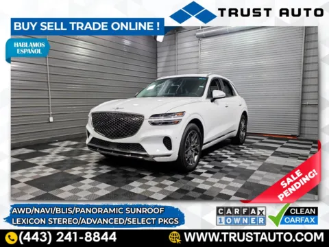White 2023 Genesis GV70 2.5T AWD Luxury SUV w/Advanced/Select Pkgs for sale in Sykesville, MD