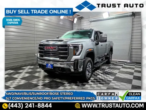 Gray 2024 GMC Sierra 2500HD SLT 4WD Crew Cab Pickup Truck w/Convenience Pkg for sale in Sykesville, MD