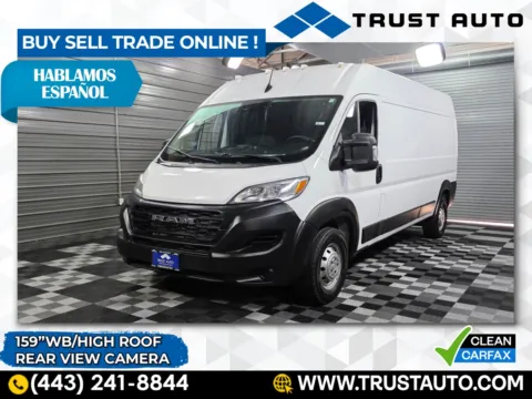 White 2023 Ram ProMaster 2500 Cargo 159''WB High Roof Minivan/Van for sale in Sykesville, MD
