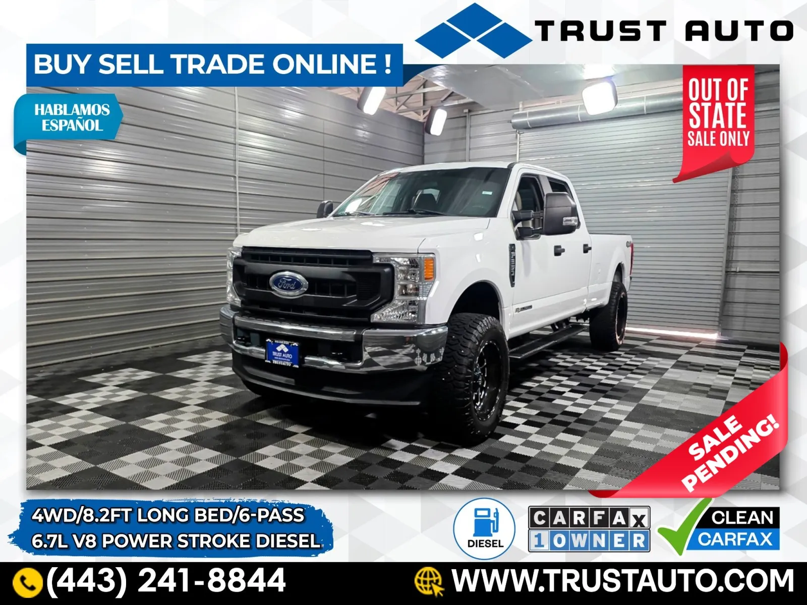 2020 Ford Super Duty F-250 XL 4WD Crew Cab 8FT Long Bed Power Stroke Diesel Pickup Truck for sale in Sykesville, MD