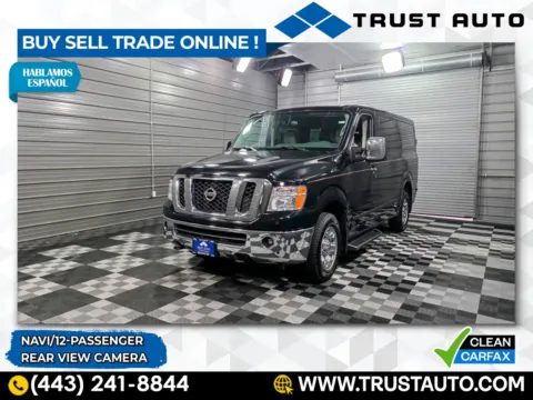 Black 2021 Nissan NV Passenger NV3500 HD SL Low Roof 12-Passenger Minivan/Van for sale in Sykesville, MD