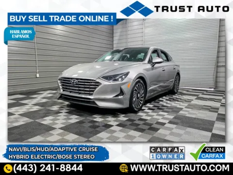Silver 2021 Hyundai Sonata Limited Hybrid Electric Sedan for sale in Sykesville, MD