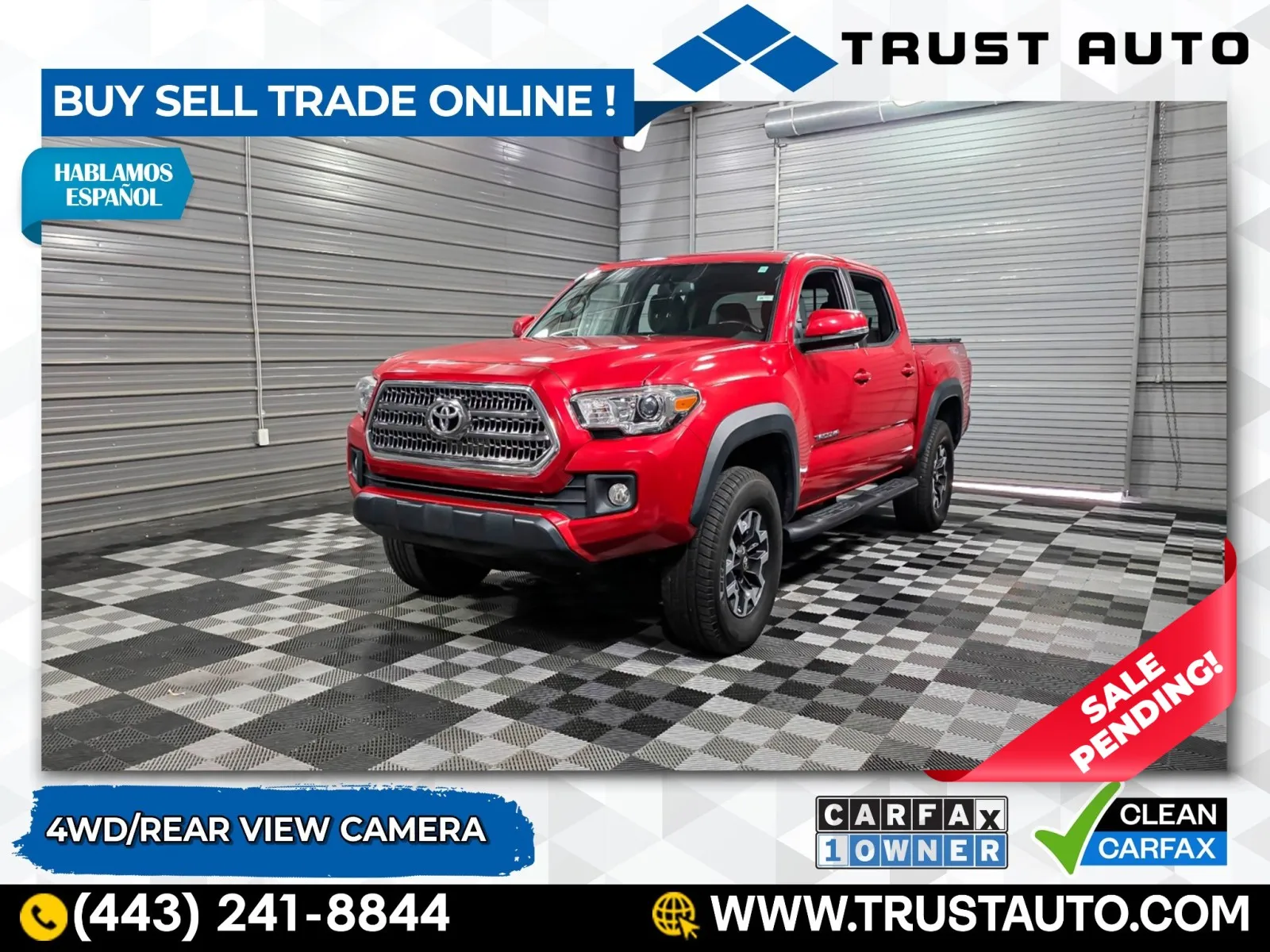 2017 Toyota Tacoma TRD Off Road 4WD Double Cab Pickup Truck for sale in Sykesville, MD
