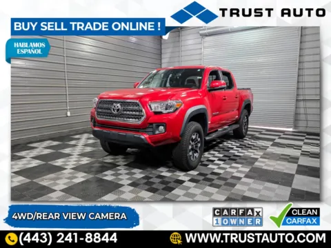 Red 2017 Toyota Tacoma TRD Off Road 4WD Double Cab Pickup Truck for sale in Sykesville, MD