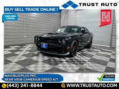 Black 2019 Dodge Challenger R/T Scat Pack Luxury Sport Coupe w/Plus Pkg for sale in Sykesville, MD