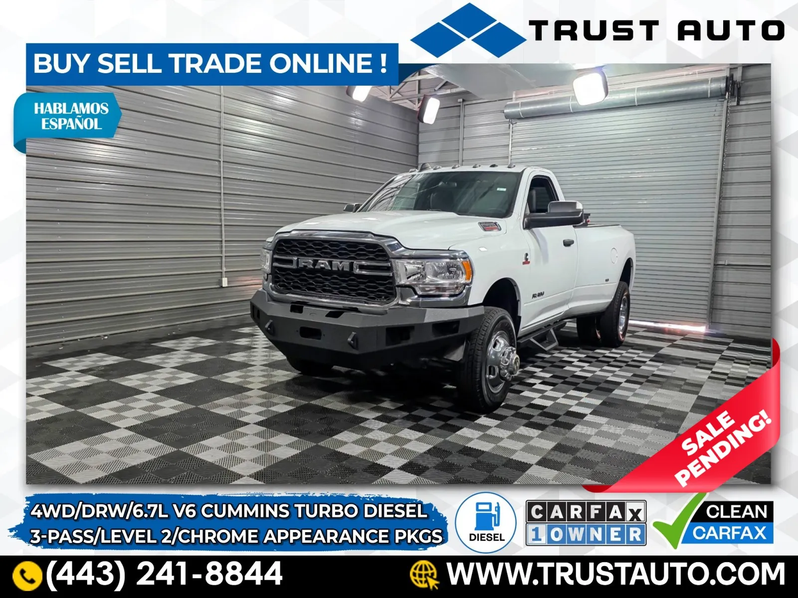 2022 Ram 3500 DRW Tradesman Regular Cab Cummins Diesel Pickup Truck w/Level 2 Equi for sale in Sykesville, MD