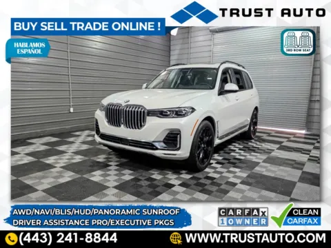 White 2022 BMW X7 xDrive40i AWD 6-Passenger Luxury SUV w/Driving Assistance Pro/Executive Pkgs for sale in Sykesville, MD