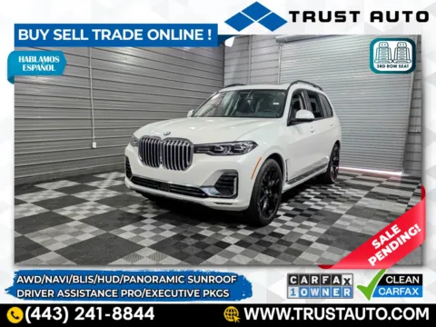 White 2022 BMW X7 xDrive40i AWD 6-Passenger Luxury SUV w/Driving Assistance Pro/Ex for sale in Sykesville, MD