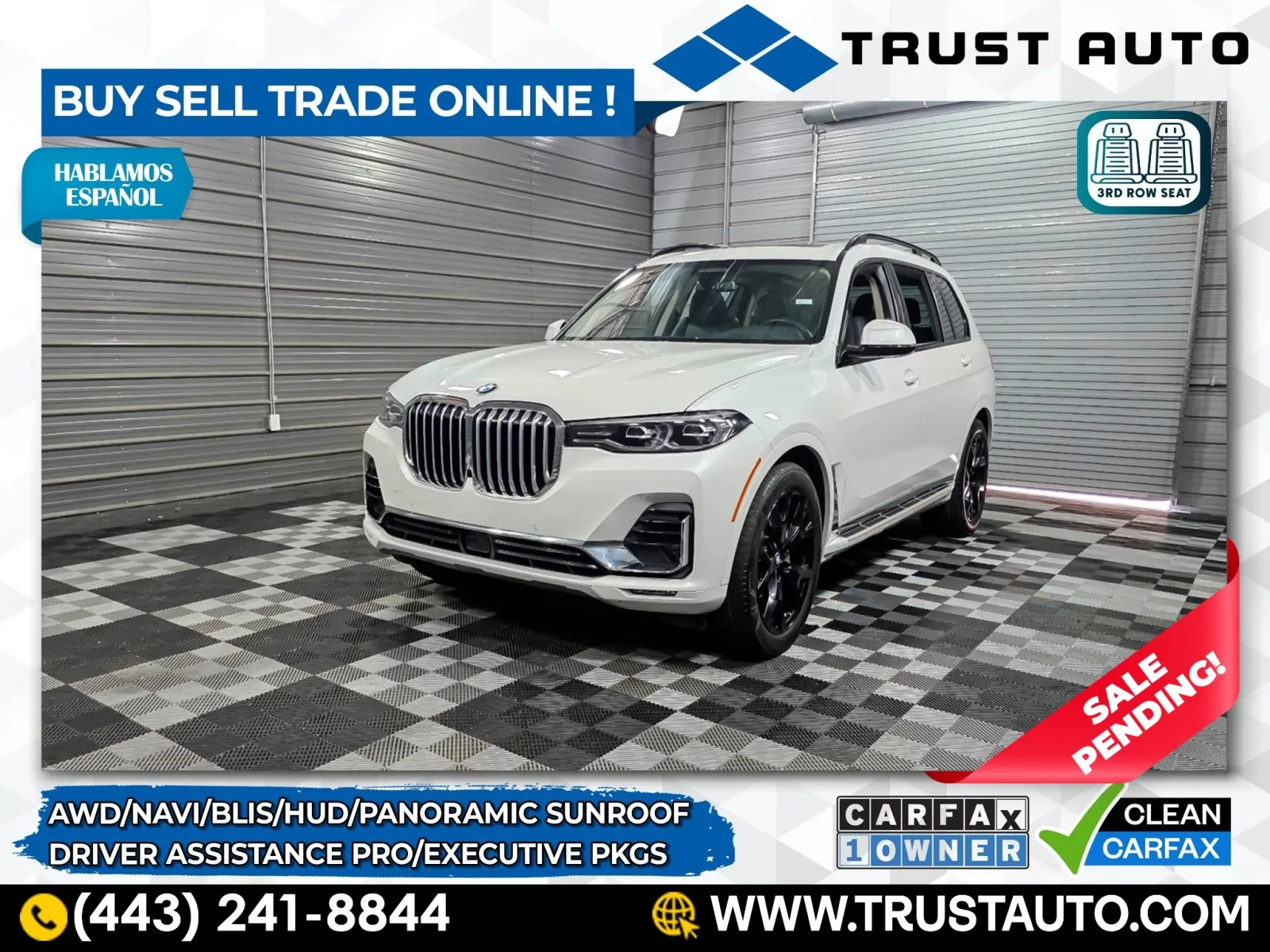 White 2022 BMW X7 xDrive40i AWD 6-Passenger Luxury SUV w/Driving Assistance Pro/Ex for sale in Sykesville, MD