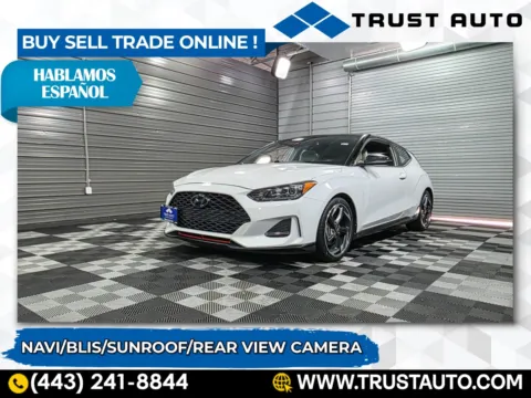 White 2019 Hyundai Veloster Turbo Ultimate Hatchback for sale in Sykesville, MD