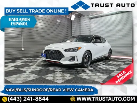 White 2019 Hyundai Veloster Turbo Ultimate Hatchback for sale in Sykesville, MD