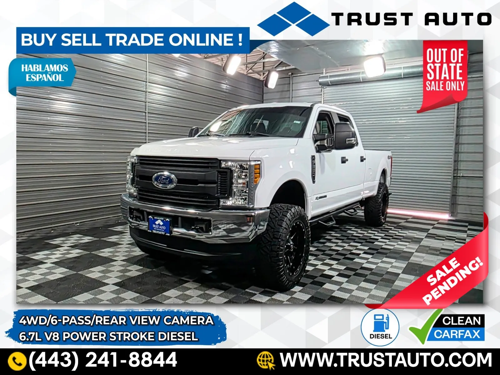 2018 Ford Super Duty F-350 SRW XL 4WD Crew Cab 8FT Long Bed Power Stroke Diesel Pickup Truck for sale in Sykesville, MD