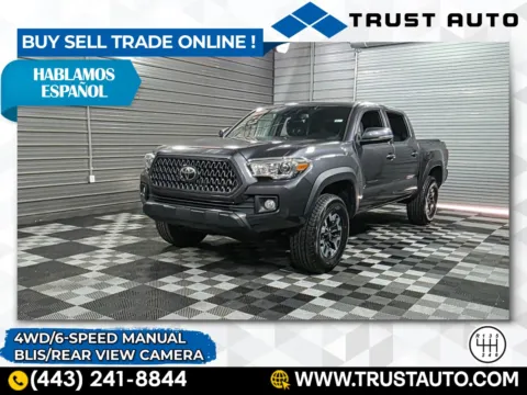 Gray 2019 Toyota Tacoma TRD Off Road 4WD Double Cab 6-Speed Manual Pickup Truck for sale in Sykesville, MD