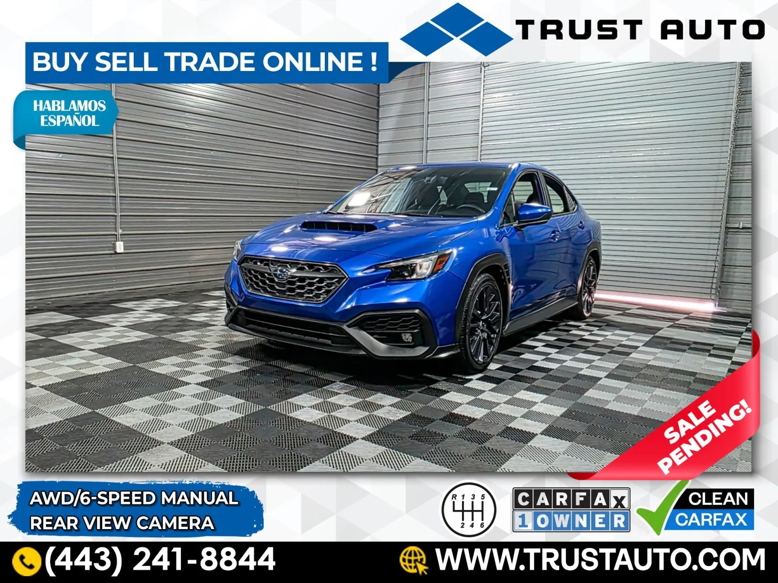 2022 Subaru WRX Premium AWD 6-Speed Manual Sedan