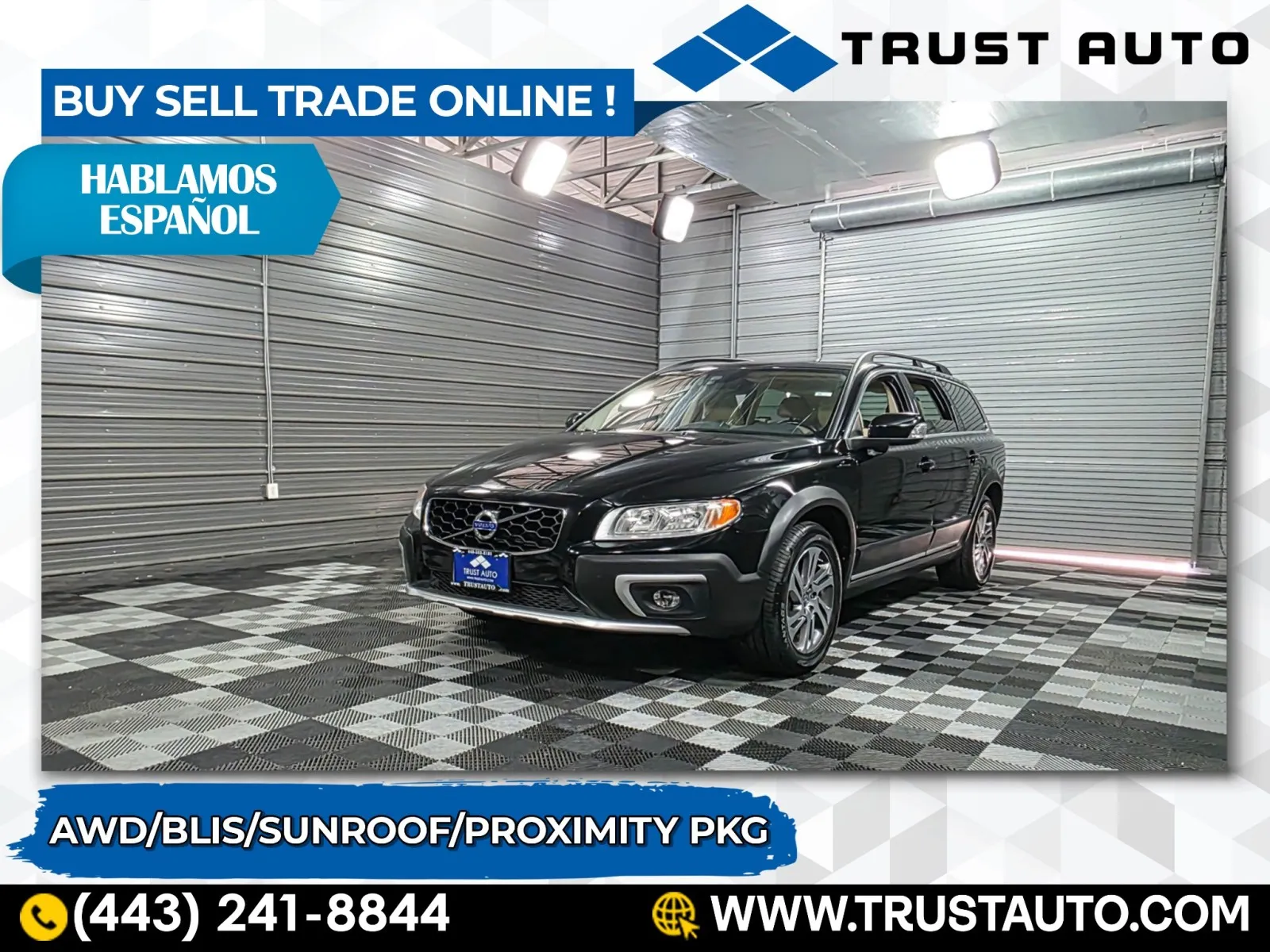 Black 2015 Volvo XC70 3.2L Premier AWD Wagon for sale in Sykesville, MD