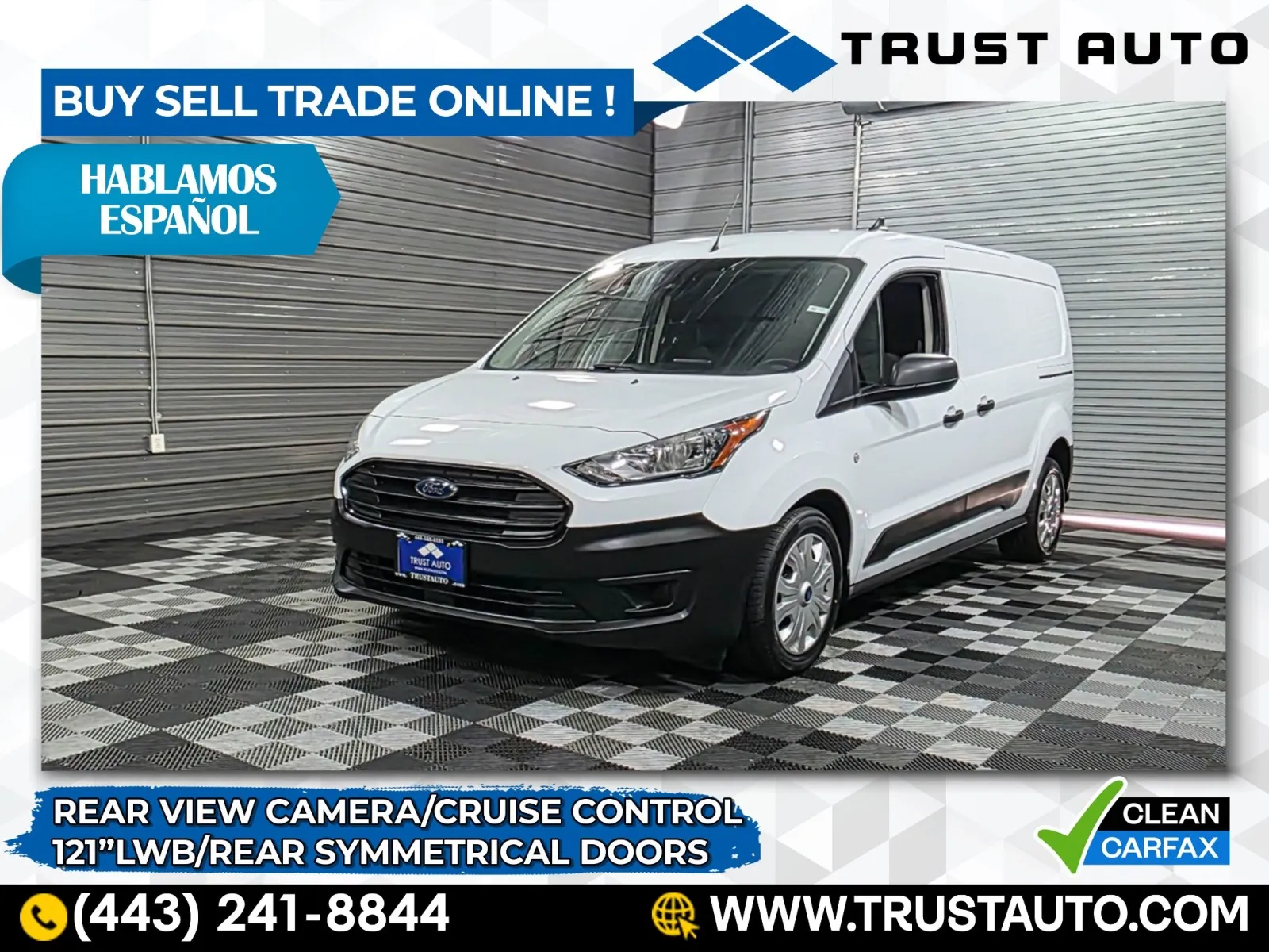 2022 Ford Transit Connect Cargo XL 121'' LWB Minivan/Van w/Rear Symmetrical Doors