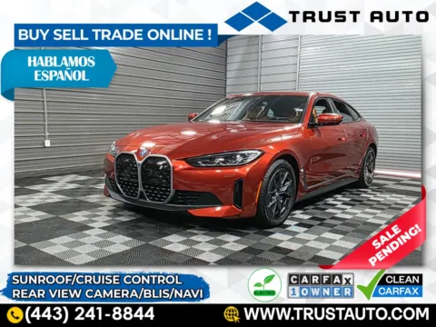 Orange 2023 BMW i4 eDrive40 Gran Coupe Electric Luxury Hatchback for sale in Sykesville, MD