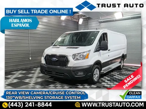 White 2022 Ford Transit T-250 Cargo 130'' WB Low Roof Minivan/Van w/Shelving Storage System for sale in Sykesville, MD