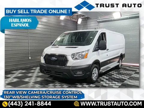 White 2022 Ford Transit T-250 Cargo 130'' WB Low Roof Minivan/Van w/Shelving Storage System for sale in Sykesville, MD