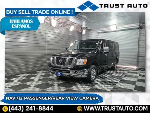 Black 2018 Nissan NV 12-Passenger NV3500 HD SL Low Roof Minivan/Van for sale in Sykesville, MD