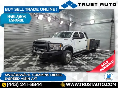 White 2020 Ram 5500 Chassis Tradesman Crew Cab 4WD for sale in Sykesville, MD