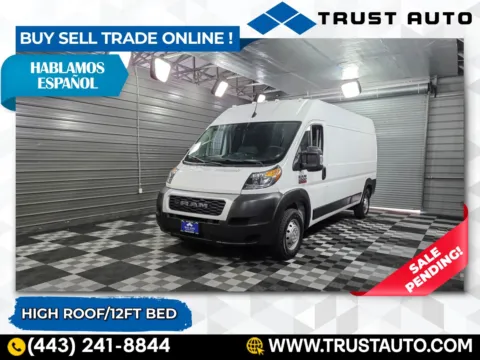 White 2022 Ram ProMaster 2500 Cargo 159''WB High Roof Minivan/Van for sale in Sykesville, MD