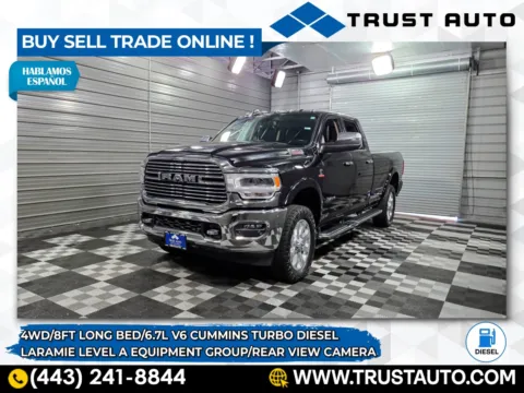 Black 2022 Ram 3500 Laramie 4WD Crew Cab 8FT Bed Cummins Diesel Pickup Truck w/Level 2 Pkg for sale in Sykesville, MD