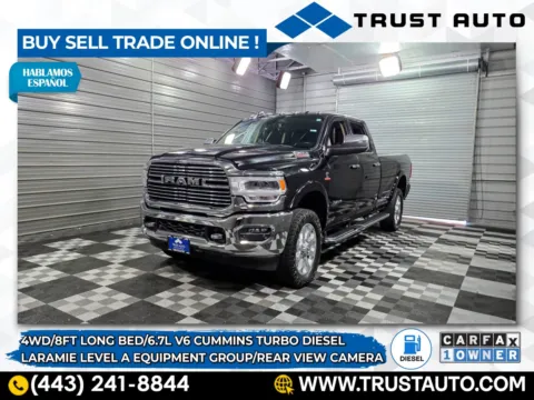 Black 2022 Ram 3500 Laramie 4WD Crew Cab 8FT Bed Cummins Diesel Pickup Truck w/Level 2 Pkg for sale in Sykesville, MD