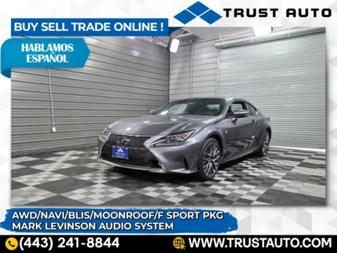 Gray 2018 Lexus RC 350 AWD Coupe w/F Sport Pkg for sale in Sykesville, MD