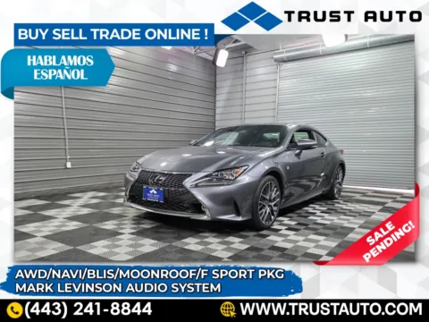 Gray 2018 Lexus RC 350 AWD Coupe w/F Sport Pkg for sale in Sykesville, MD