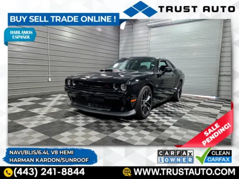 Black 2016 Dodge Challenger 392 Hemi Scat Pack Shaker Sport Coupe for sale in Sykesville, MD