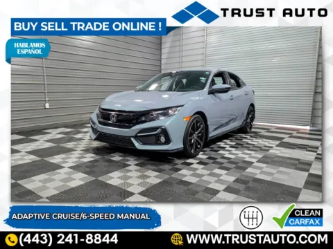 Gray 2021 Honda Civic Sport 6-Speed Manual Hatchback for sale in Sykesville, MD