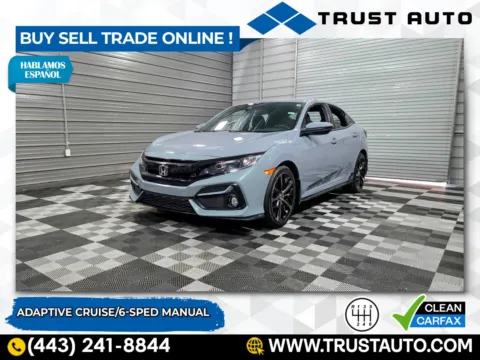 Gray 2021 Honda Civic Sport 6-Speed Manual Hatchback for sale in Sykesville, MD