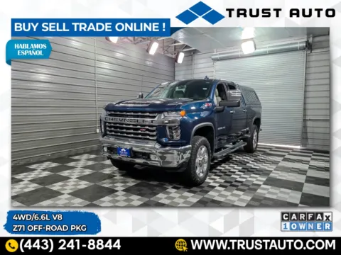 Blue 2022 Chevrolet Silverado 2500HD LTZ 4WD Crew Cab 6.6 V8 Pickup Truck w/Z71 Off-Road Pkg for sale in Sykesville, MD