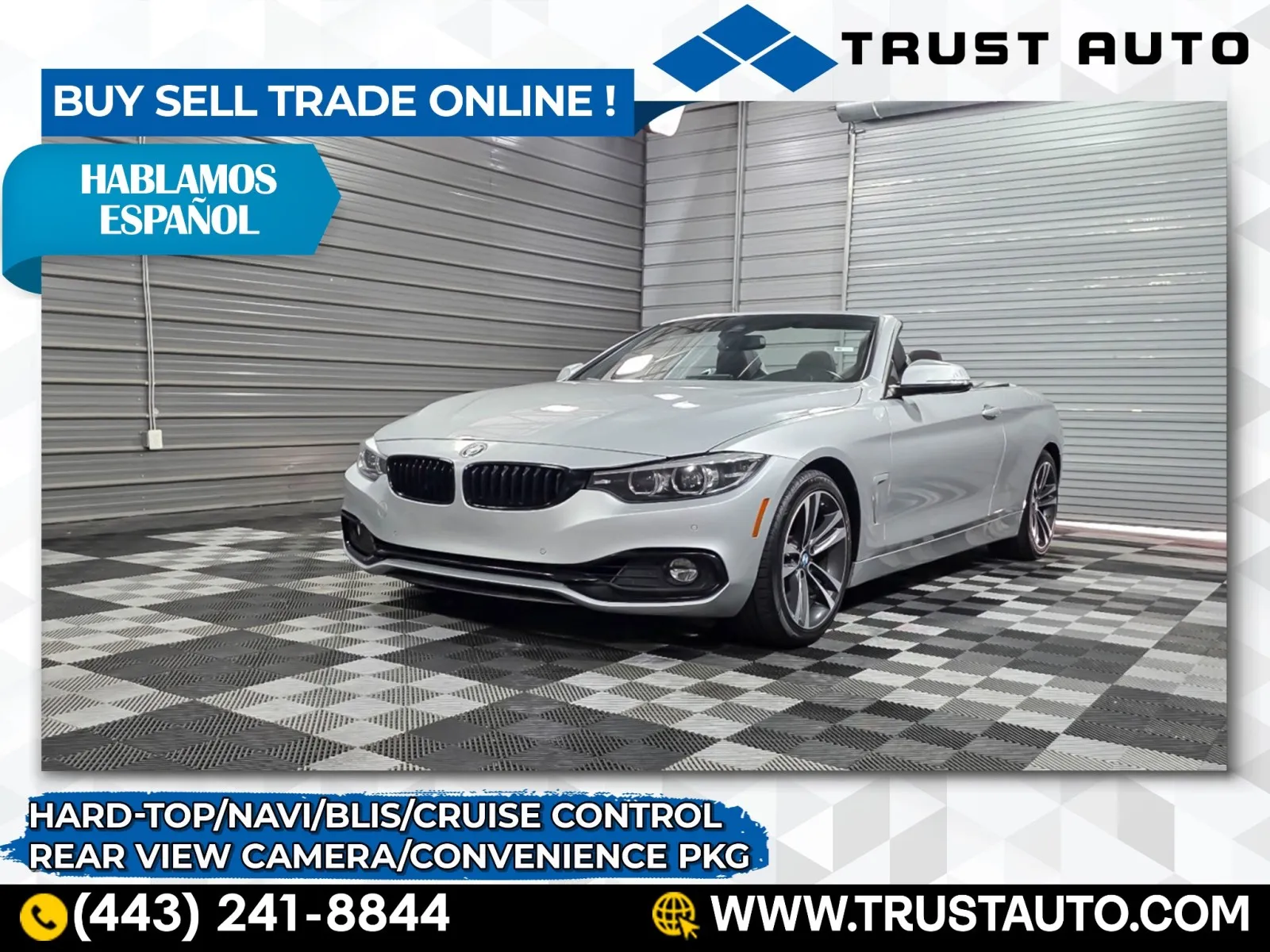 Silver 2020 BMW 4 Series 430i Hard-Top Luxury Convertible w/Convenience Pkg for sale in Sykesville, MD