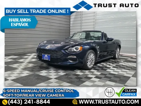 Blue 2018 FIAT 124 Spider Classica 6-Speed Manual Soft-Top Convertible for sale in Sykesville, MD